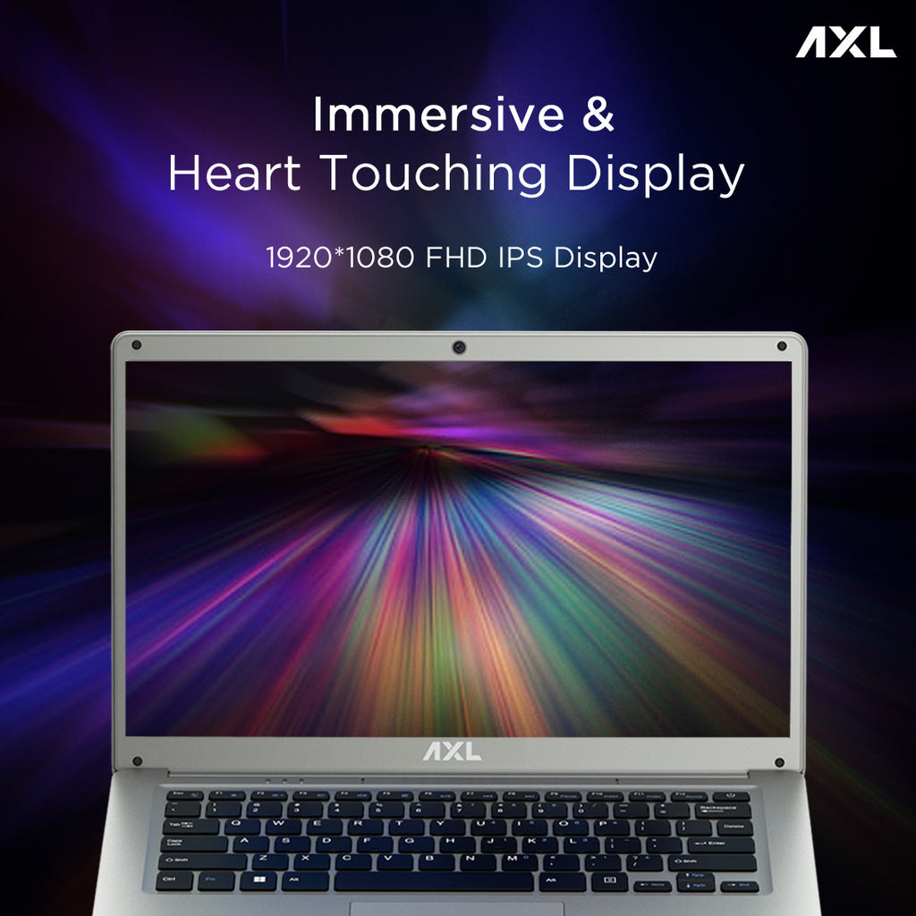 AXL VayuBook Laptop 14.1 Inch (35.814 cm) FHD IPS Display (4GB Ram,128GB SSD) 1920*1080 Resolution | HD Gemini Lake N4020 | Windows 11 Home | UHD Graphics 600 | Space Grey