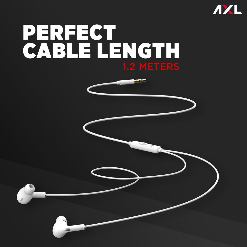 AXL-AEP-16 In-Ear Earphones with Mic Wired Headset  (White, In the Ear)