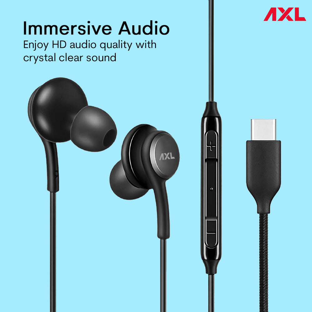 AXL Cross Type-C  Earphone with mic, In-Line Controls