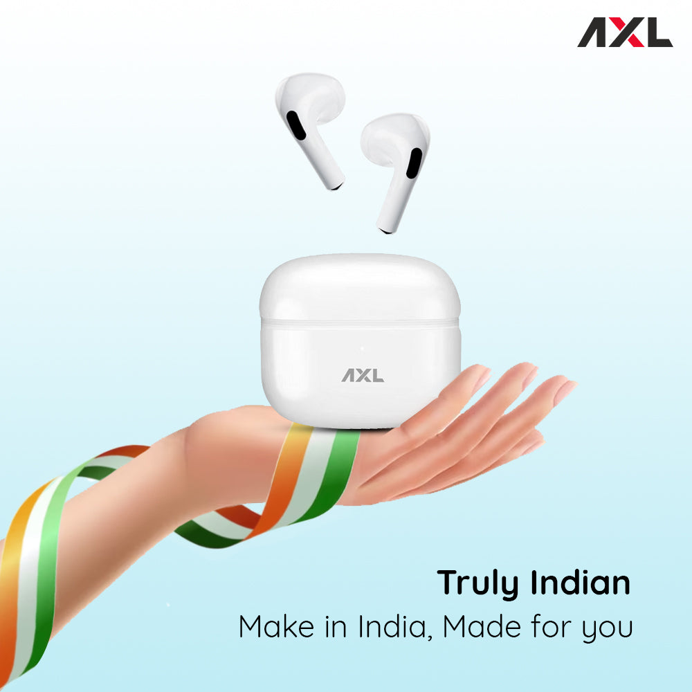 AXL Epic True Wireless Earbuds IPX5 Water Resistant, Voice Assistant Bluetooth Headset  (White, True Wireless)