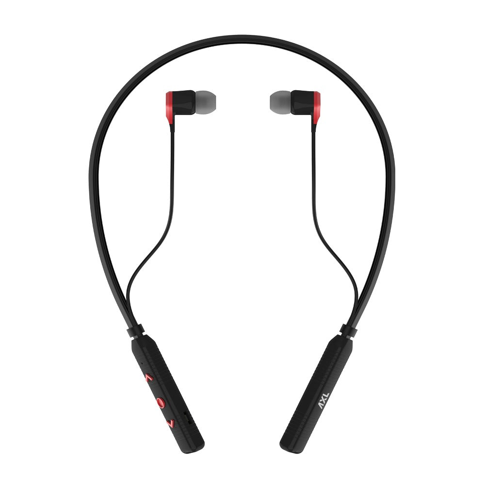 AXL Echo Wireless Neckband with Up to 25 Hour Playtime & Crystal Clear Voice Quality with Magnetic Earbuds for Convenience Built-in Mic Flexibility at its Core Blue/Red