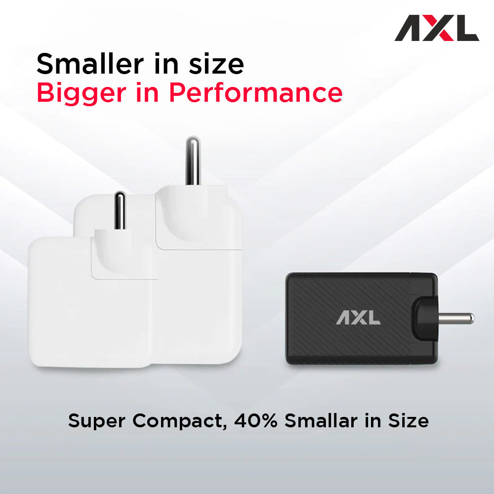 AXL Electra Adaptor 65W USB Type-C Wall Charger with Fast Charging Type-C Cable -Universal Compatibility for Android