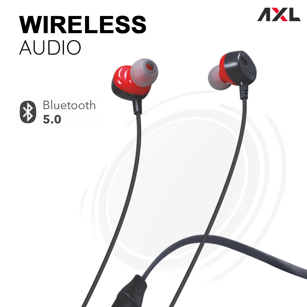 AXL NB10 GEM Bluetooth 5.0 Wireless Headphones with 25 Hours Playback Bluetooth Headset  (Black, In the Ear)