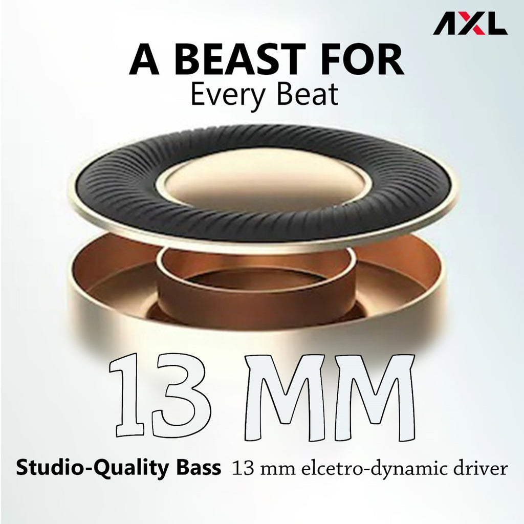 AXL Wave TWS,Rich Bass,24H Playtime ENC,BT Earbuds Bluetooth Headset  Black, True Wireless