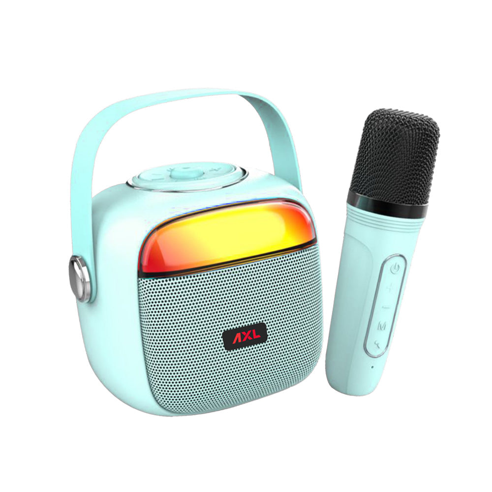 "AXL Rhythm Karaoke Speaker: Unleash Your Inner Star with Super Bass, Bluetooth Magic, and Voice Changer Fun in Stylish Black & Pink!"