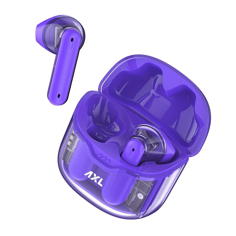 AXL Ultron Premium transparent Wireless Earbuds with 30 HRS Playback, magnetic enclosure easy touch controls Immersive Sound quality IPX5 Sweat & Water Resistant
