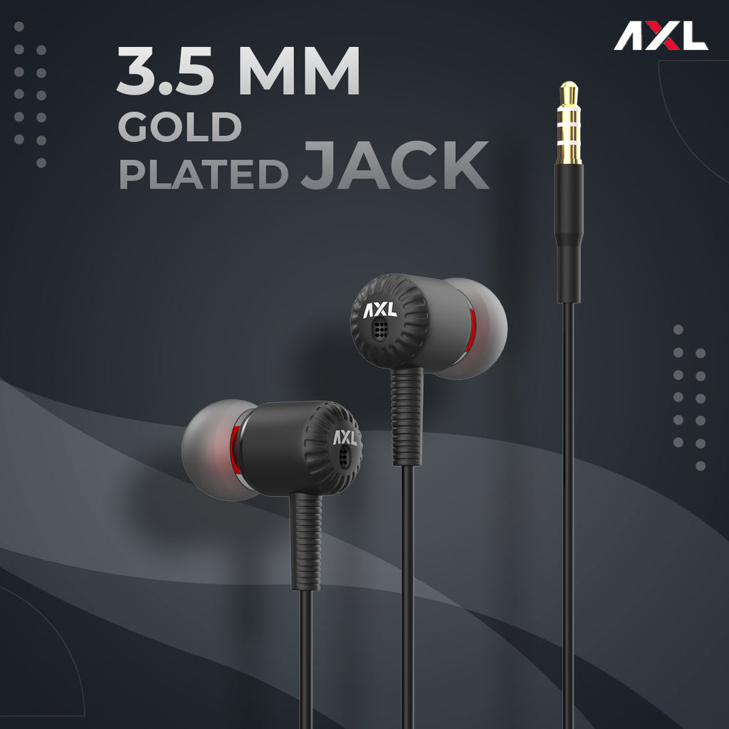 Axl Audio AXL AEP-PA10 In Ear Wired Earphones with Powerful Bass, Ergonomic Desi ...
