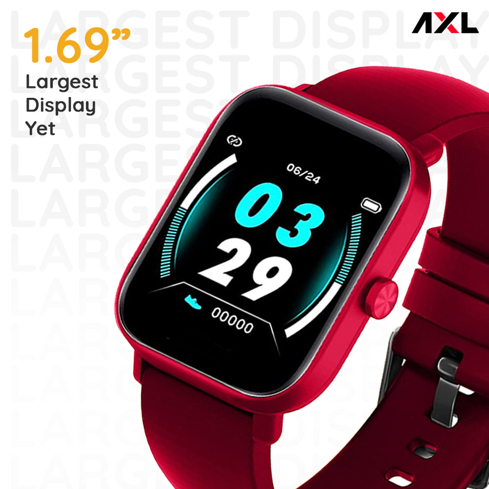 AXL Tempo Smart Watch 1.69" HD Display, Full Touch 100+ Sports Mode, Water Proof IP67