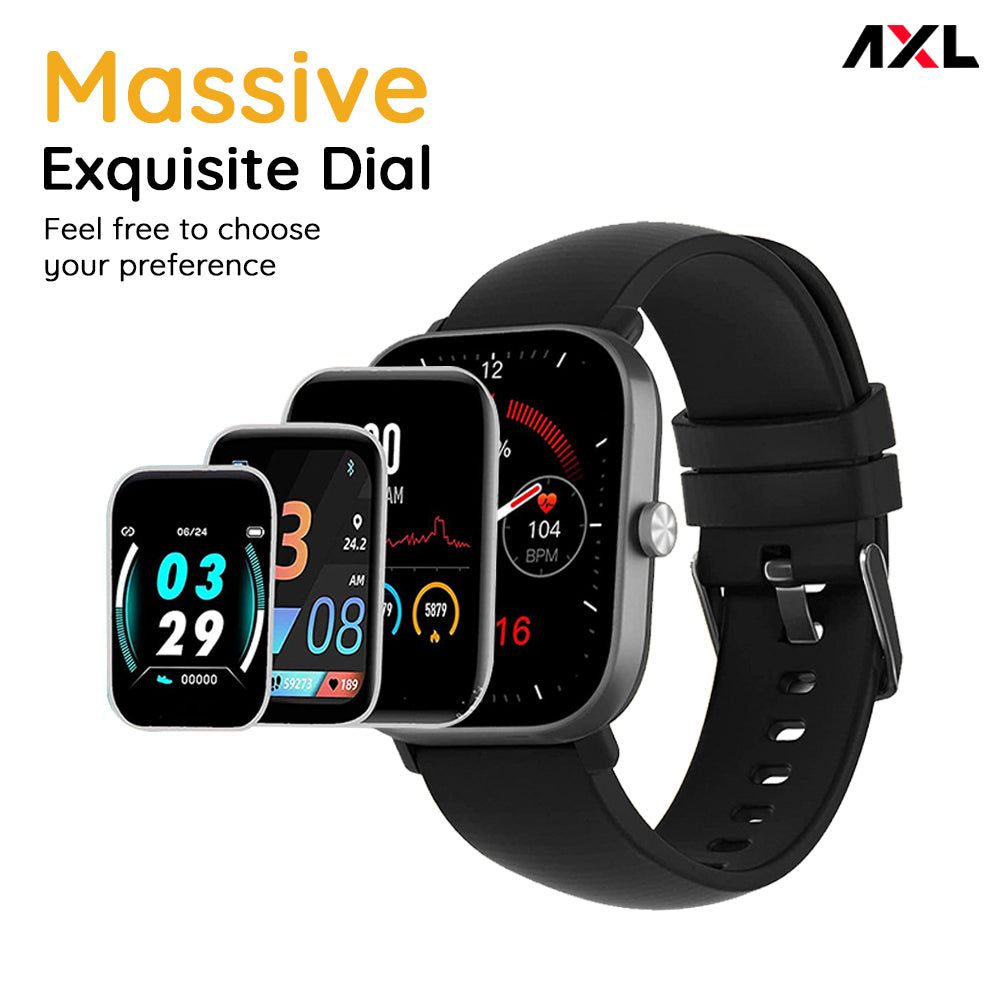 AXL Tempo Smart Watch 1.69" HD Display, Full Touch 100+ Sports Mode, Water Proof IP67