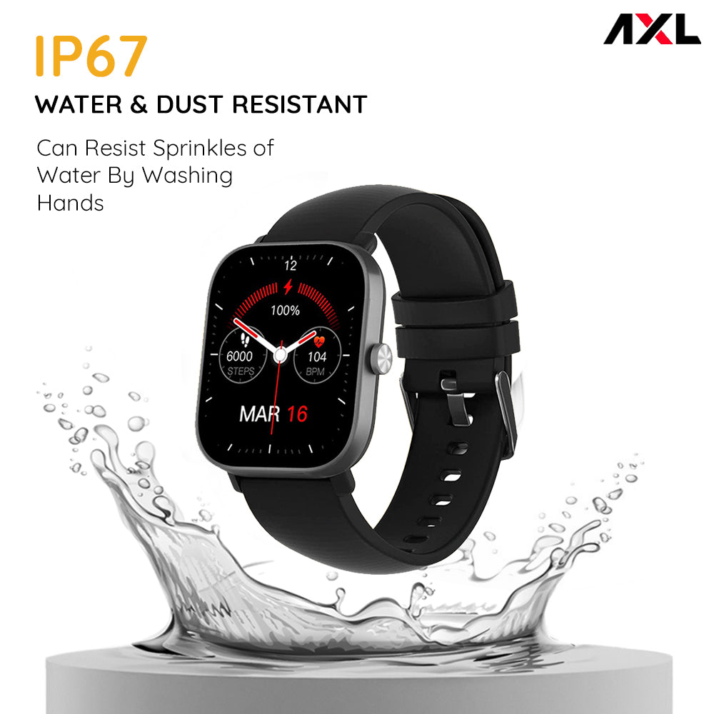 AXL Tempo Smart Watch 1.69" HD Display, Full Touch 100+ Sports Mode, Water Proof IP67